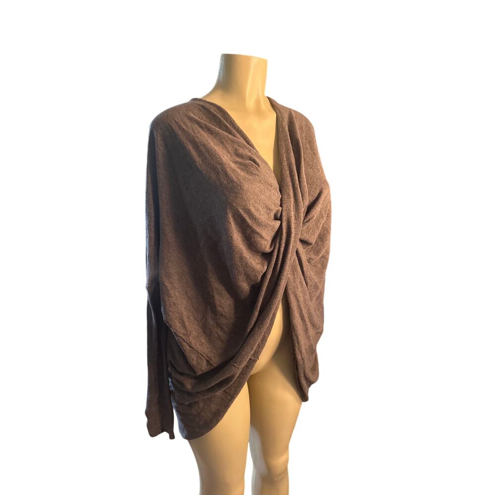 US-4 All Saints AllSaints Itat Shrug Gray Cardigan Jumper Sweater Pullover Wrap